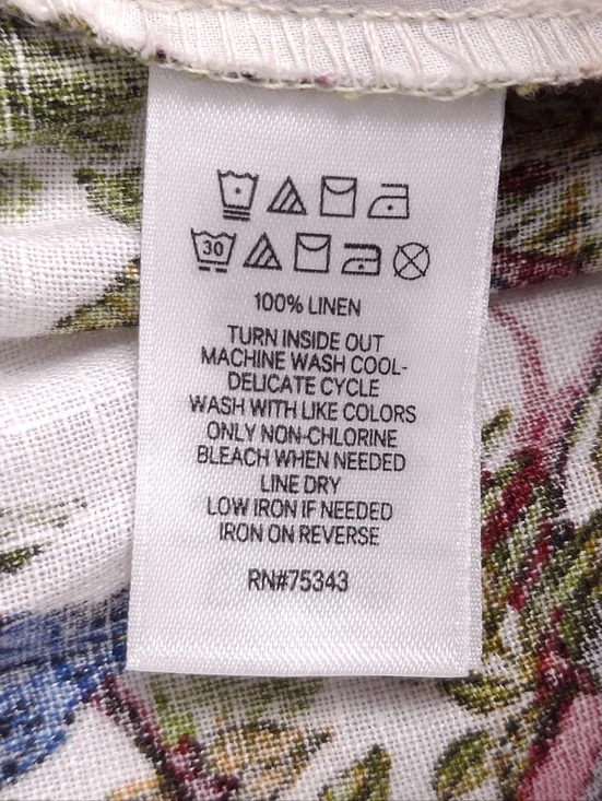 Nicole Miller linen wide leg crop pants leopard floral scene print resort wear - Picture 10 of 10